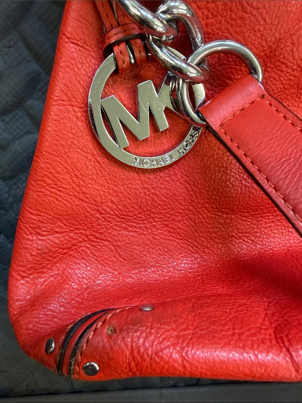 Michael Kors Orange Leather Shoulder Bag - Picture 12 of 15